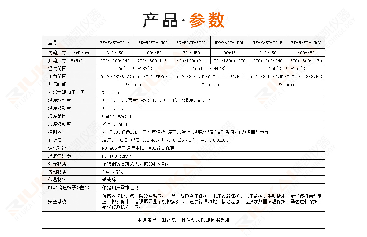 HAST高度加速寿命试验机规格参数