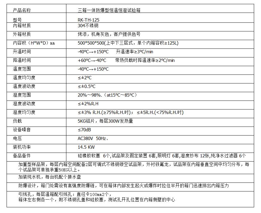 三箱一体防爆型91视频官网网址参数